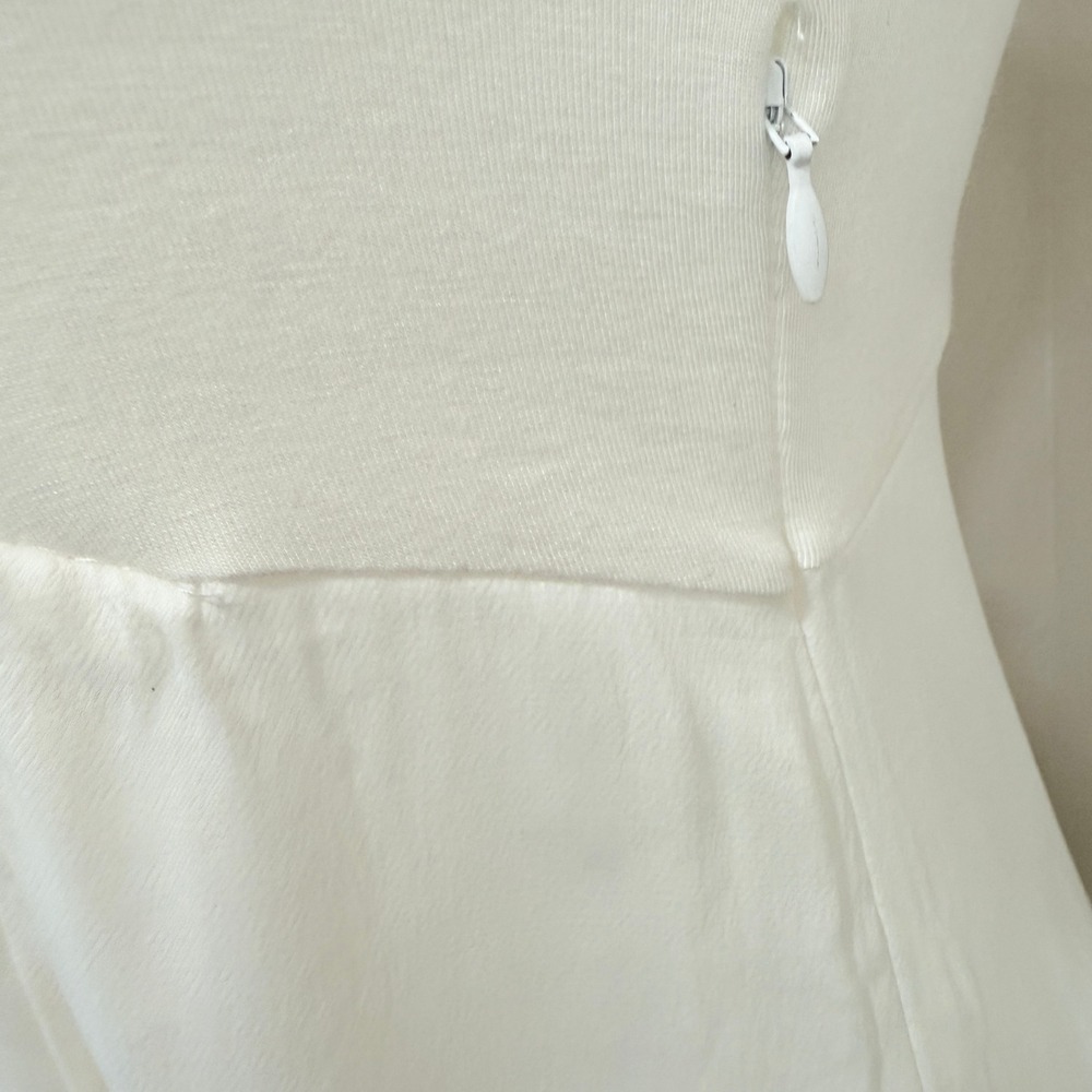 Anthropologie Mixed Media Midi Dress Small Cream Minimalist Quiet Luxury Coastal - Picture 5 of 9